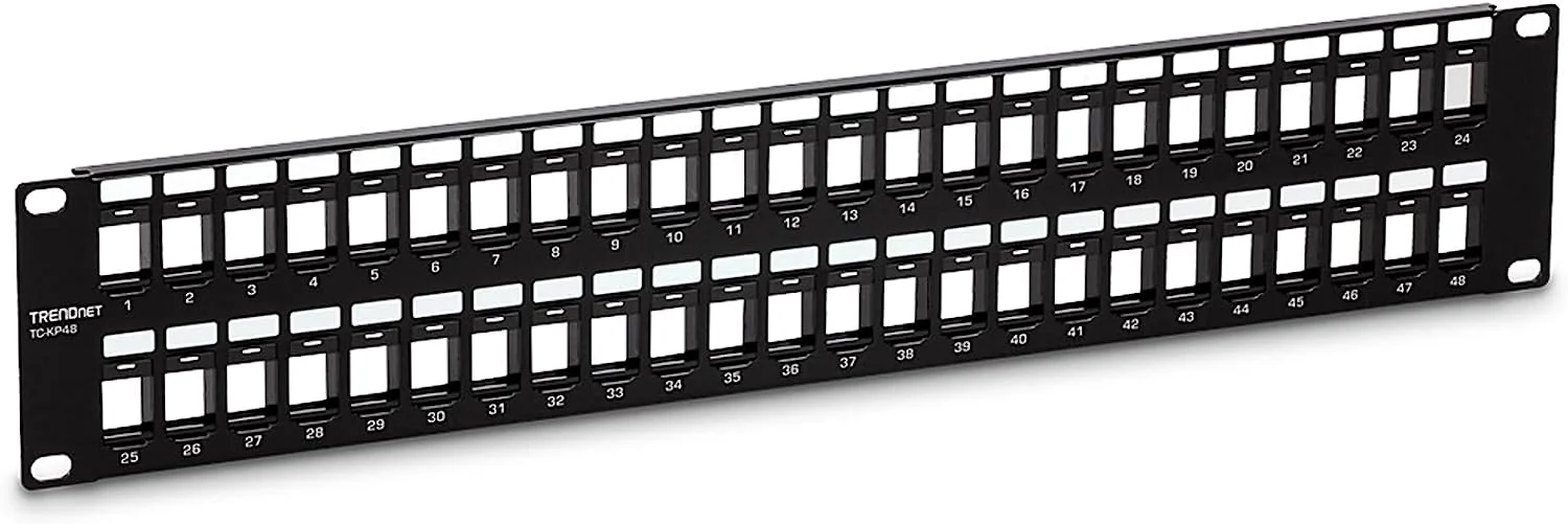 TRENDnet Panel de parcheo HD de 48 puertos en blanco Keystone 2U