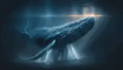 Una ballena azul que emite luz