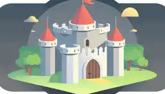 Una imagen de dibujos animados de un castillo protegido por un escudo, que representa las medidas de seguridad establecidas para la infraestructura gestionada por Ansible.