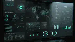 Una pantalla de ordenador que muestra un panel de ciberseguridad con gráficos y tablas que reflejan el estado de la seguridad de una red