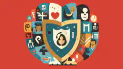 Imagen que representa un escudo que protege la información personal de una persona mientras utiliza plataformas de redes sociales.
